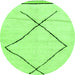 Round Solid Green Modern Rug, abs2897grn