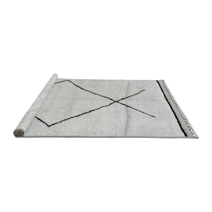 Sideview of Machine Washable Solid Gray Modern Rug, wshabs2897gry