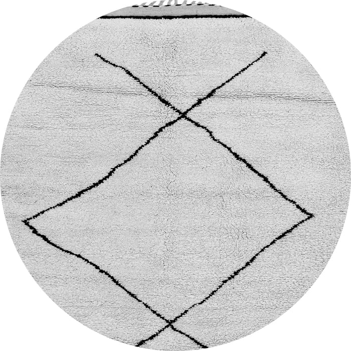 Round Machine Washable Solid Gray Modern Rug, wshabs2897gry