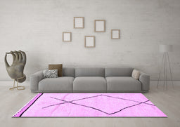 Machine Washable Solid Purple Modern Area Rugs in a Living Room, wshabs2897pur