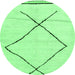 Round Solid Emerald Green Modern Rug, abs2897emgrn