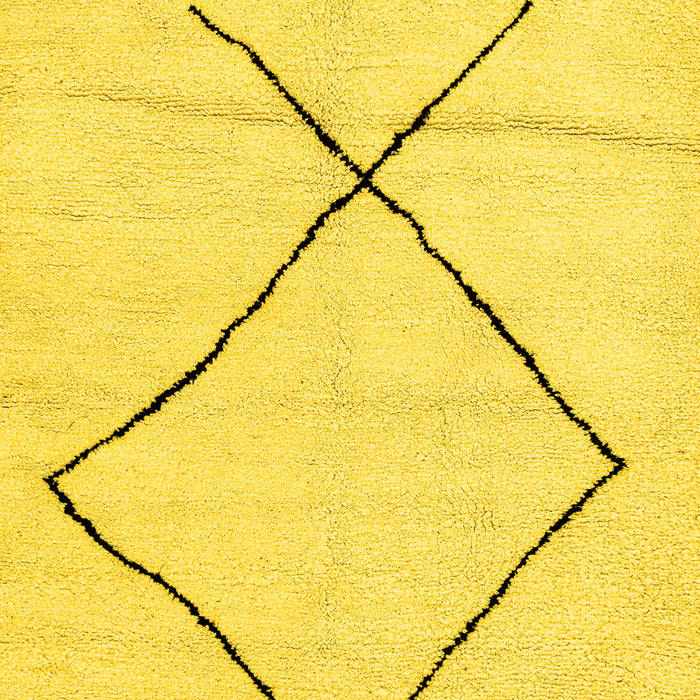 Machine Washable Solid Yellow Modern Rug, wshabs2897yw