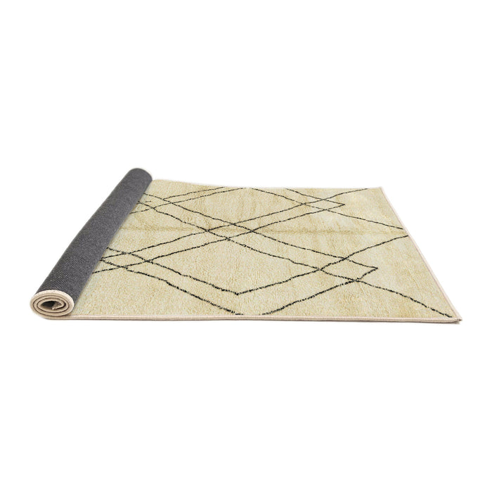 Sideview of Abstract Yellow Solid Rug, abs2898