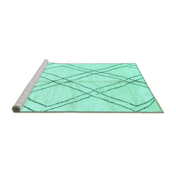 Sideview of Machine Washable Solid Turquoise Modern Area Rugs, wshabs2898turq