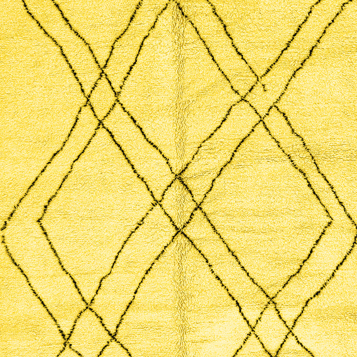 Machine Washable Solid Yellow Modern Rug, wshabs2898yw