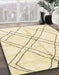 Abstract Yellow Solid Rug in Family Room, abs2898