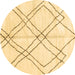 Round Solid Brown Modern Rug, abs2898brn