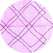 Round Solid Purple Modern Rug, abs2898pur