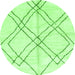 Round Solid Green Modern Rug, abs2898grn