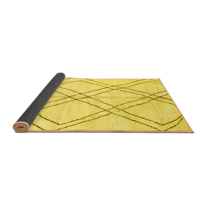 Sideview of Solid Yellow Modern Rug, abs2898yw