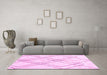 Machine Washable Solid Pink Modern Rug in a Living Room, wshabs2898pnk