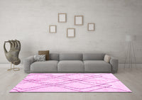 Machine Washable Solid Pink Modern Rug, wshabs2898pnk