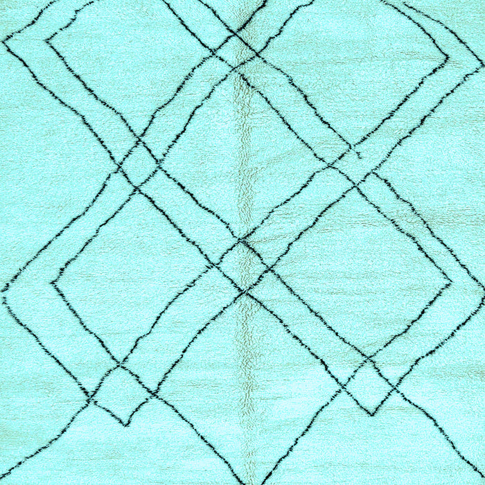 Square Machine Washable Solid Light Blue Modern Rug, wshabs2898lblu