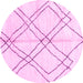 Round Solid Pink Modern Rug, abs2898pnk