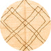 Round Solid Orange Modern Rug, abs2898org