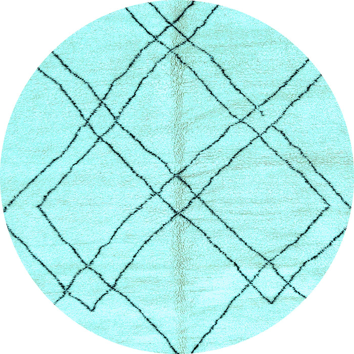 Round Solid Light Blue Modern Rug, abs2898lblu