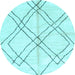 Round Solid Light Blue Modern Rug, abs2898lblu