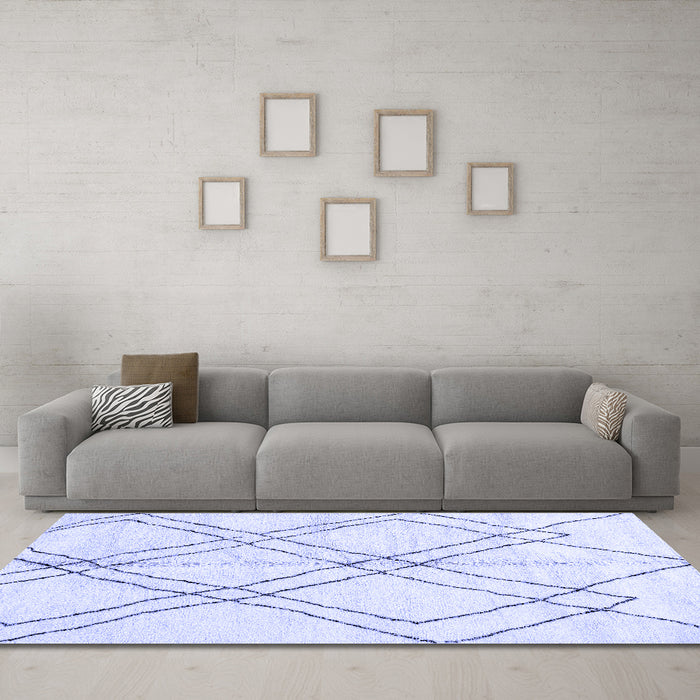 Machine Washable Solid Blue Modern Rug in a Living Room, wshabs2898blu