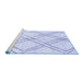 Sideview of Machine Washable Solid Blue Modern Rug, wshabs2898blu