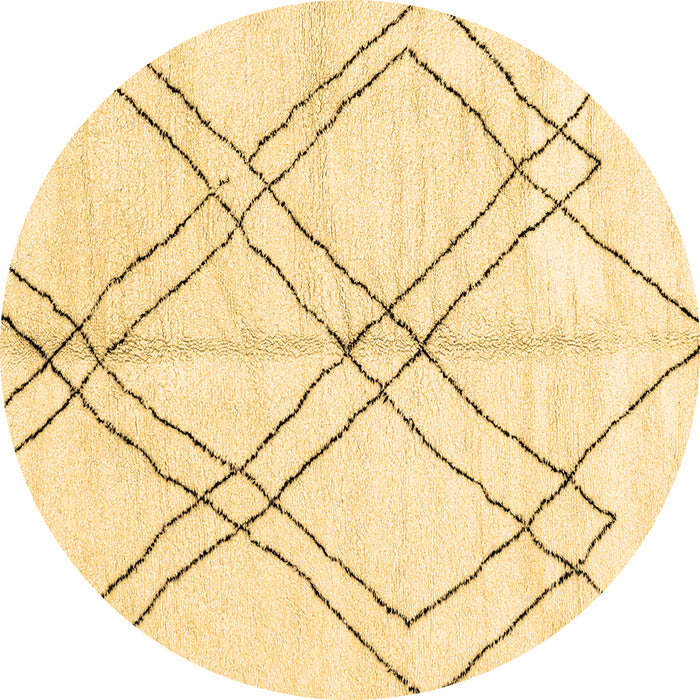 Round Machine Washable Solid Brown Modern Rug, wshabs2898brn