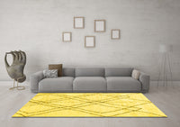 Machine Washable Solid Yellow Modern Rug, wshabs2898yw