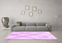 Machine Washable Solid Purple Modern Area Rugs in a Living Room, wshabs2898pur