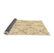 Sideview of Abstract Brown Gold Solid Rug, abs2899