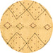 Round Solid Brown Modern Rug, abs2899brn