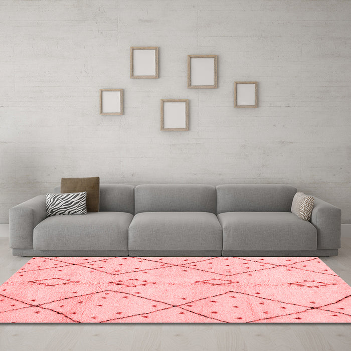 Modern Red Washable Rugs