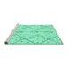 Sideview of Machine Washable Solid Turquoise Modern Area Rugs, wshabs2899turq