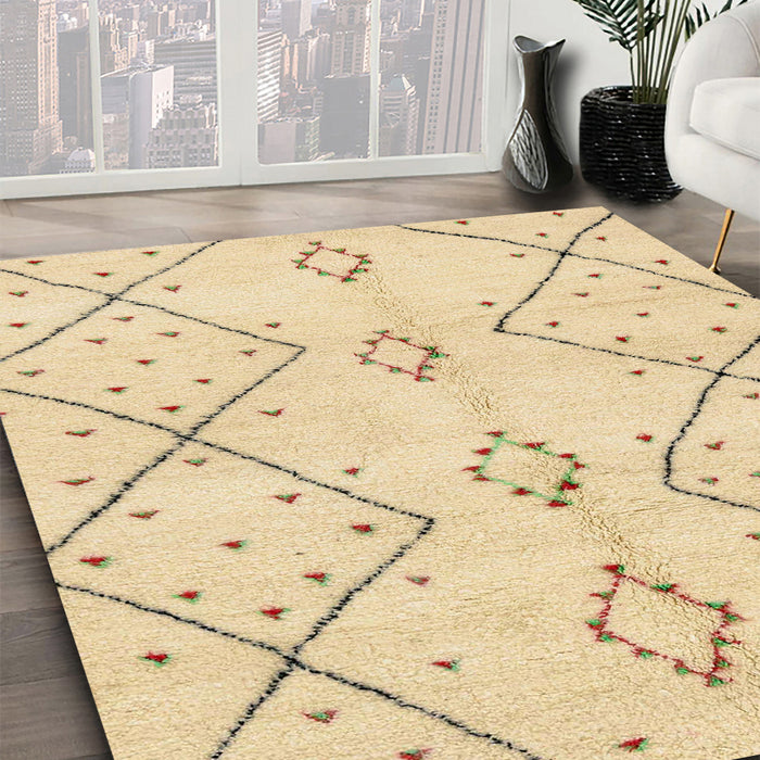 Machine Washable Abstract Brown Gold Rug in a Family Room, wshabs2899