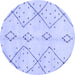 Round Solid Blue Modern Rug, abs2899blu