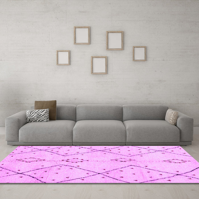 Machine Washable Solid Purple Modern Area Rugs in a Living Room, wshabs2899pur