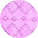 Round Solid Purple Modern Rug, abs2899pur