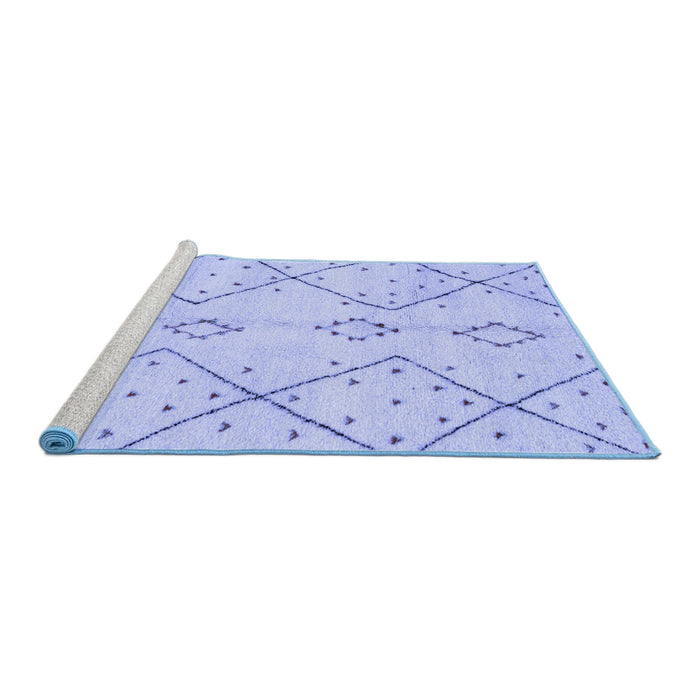 Sideview of Machine Washable Solid Blue Modern Rug, wshabs2899blu