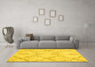 Machine Washable Solid Yellow Modern Rug in a Living Room, wshabs2899yw