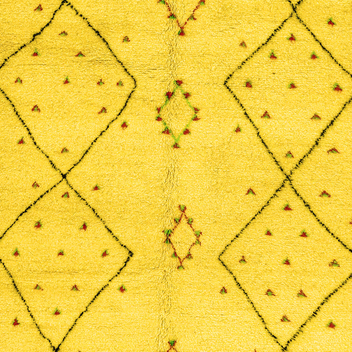 Machine Washable Solid Yellow Modern Rug, wshabs2899yw