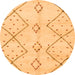 Round Solid Orange Modern Rug, abs2899org