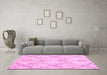 Machine Washable Solid Pink Modern Rug in a Living Room, wshabs2899pnk