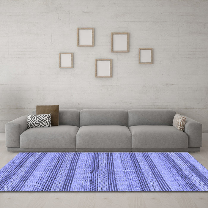 Machine Washable Oriental Blue Modern Rug in a Living Room, wshabs289blu