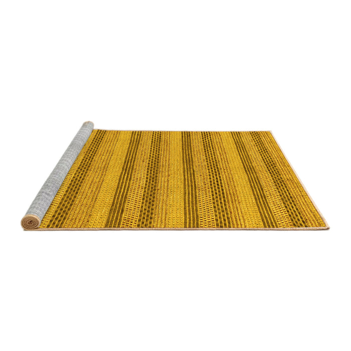 Sideview of Machine Washable Oriental Yellow Modern Rug, wshabs289yw
