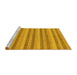 Sideview of Machine Washable Oriental Yellow Modern Rug, wshabs289yw