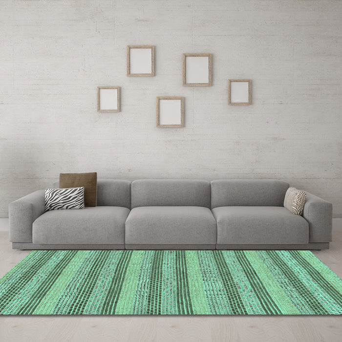 Machine Washable Oriental Turquoise Modern Area Rugs in a Living Room,, wshabs289turq