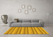 Machine Washable Oriental Yellow Modern Rug in a Living Room, wshabs289yw