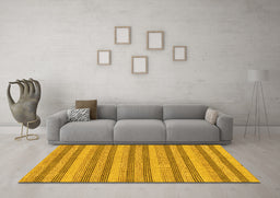 Machine Washable Oriental Yellow Modern Rug in a Living Room, wshabs289yw