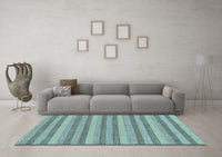 Machine Washable Oriental Light Blue Modern Rug, wshabs289lblu