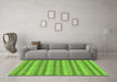 Machine Washable Oriental Green Modern Area Rugs in a Living Room,, wshabs289grn