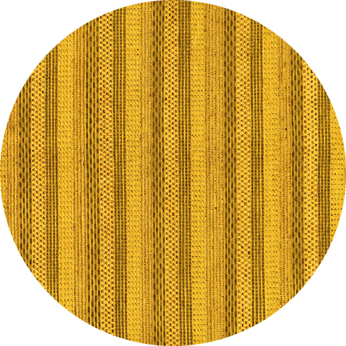 Round Machine Washable Oriental Yellow Modern Rug, wshabs289yw