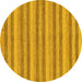 Round Machine Washable Oriental Yellow Modern Rug, wshabs289yw