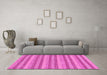 Machine Washable Oriental Pink Modern Rug in a Living Room, wshabs289pnk